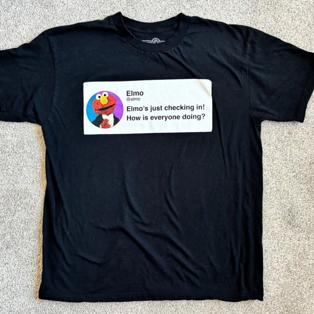 Sesame Street Elmo Shirt Black Size Large